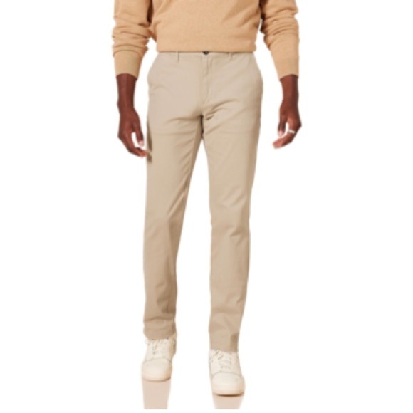 Amazon Essentials Men's Slim-Fit Flat-Front Tan Khaki Pant 42x33 Men - Picture 4 of 4